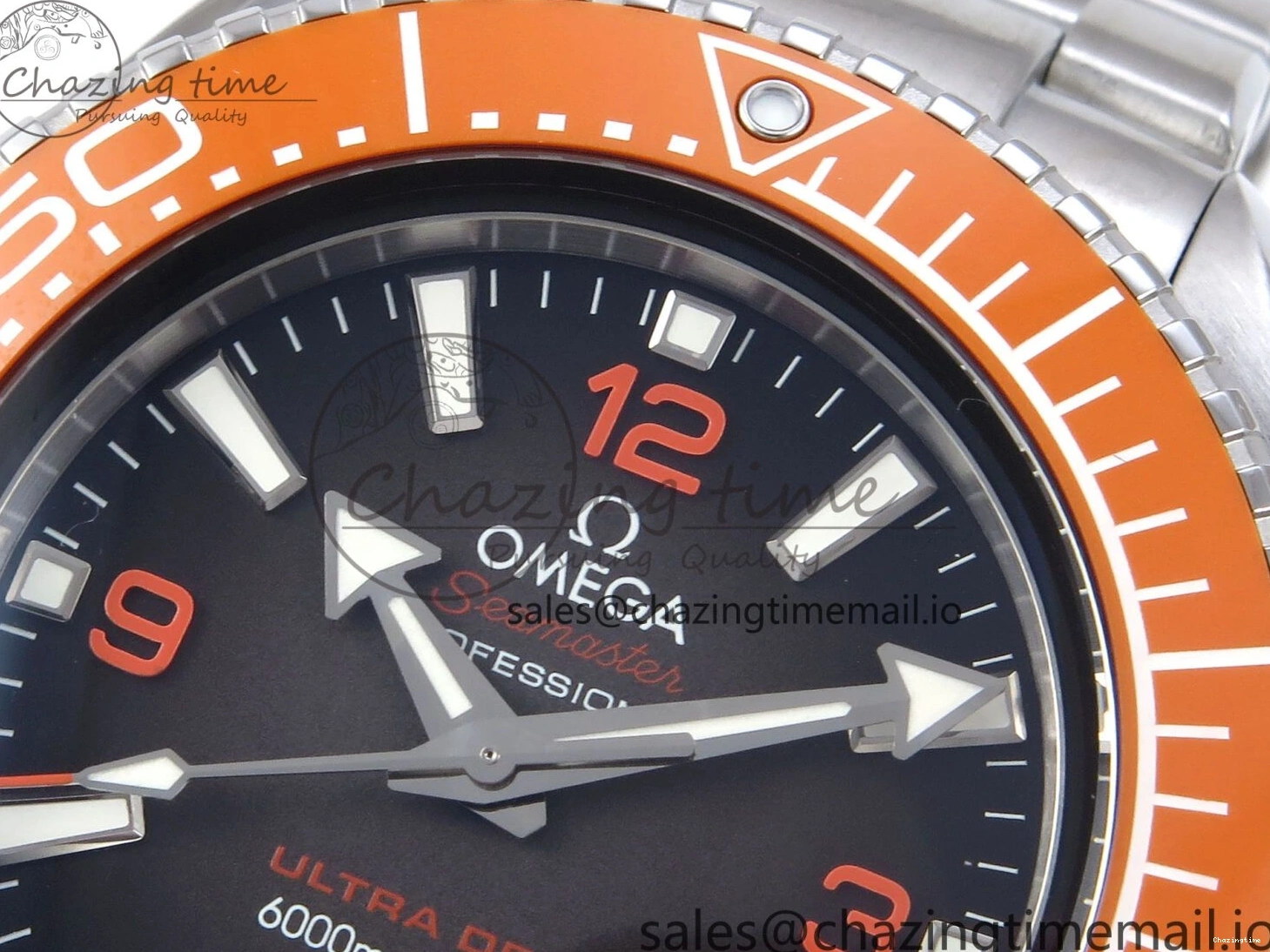 0408 Seamaster 6000M Ultra Deep SS VRF 1:1 Best Edition Gray Dial Orange Bezel on SS Bracelet A8912 Super Clone NewStyle 7687